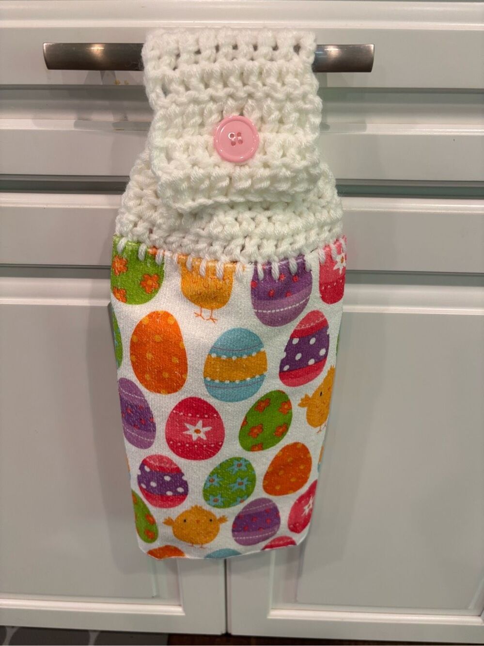 Crochet Top Kitchen Towel-Easter eggs